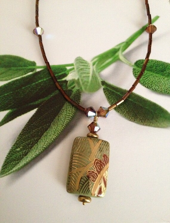 Items similar to Ceramic Pendant Necklace and Matching Earrings ON