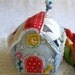 Little Blue Pincushion House. with emery and hand embroidery