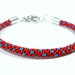 Red and Bright Blue Kumihimo Friendship Bracelet
