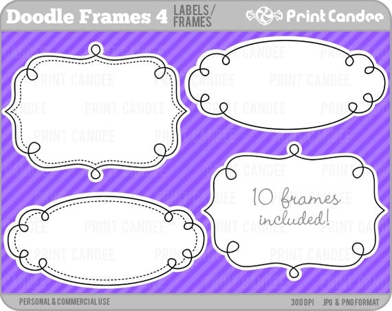 Doodle Frames 4 Personal and Commercial Use digital