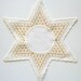 Star Doily with Scalopped Edge and Golden Embroidery Vintage