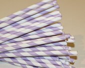 Paper Straws, 25 Pastel Lilac Striped Paper Straws, Pastel Lilac Paper Straws with DIY flags, Fairy Princess Parties, Weddings, Baby, Teens Il_170x135