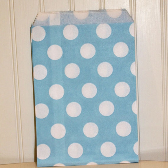 Paper Faor Bags - 24 POWDER BLUE Favor Bags, Candy Bags, Bakery, Packaging, Party Favors, Baby Showers, Birthday, Pastel, Wedding, Gift Il_570xn