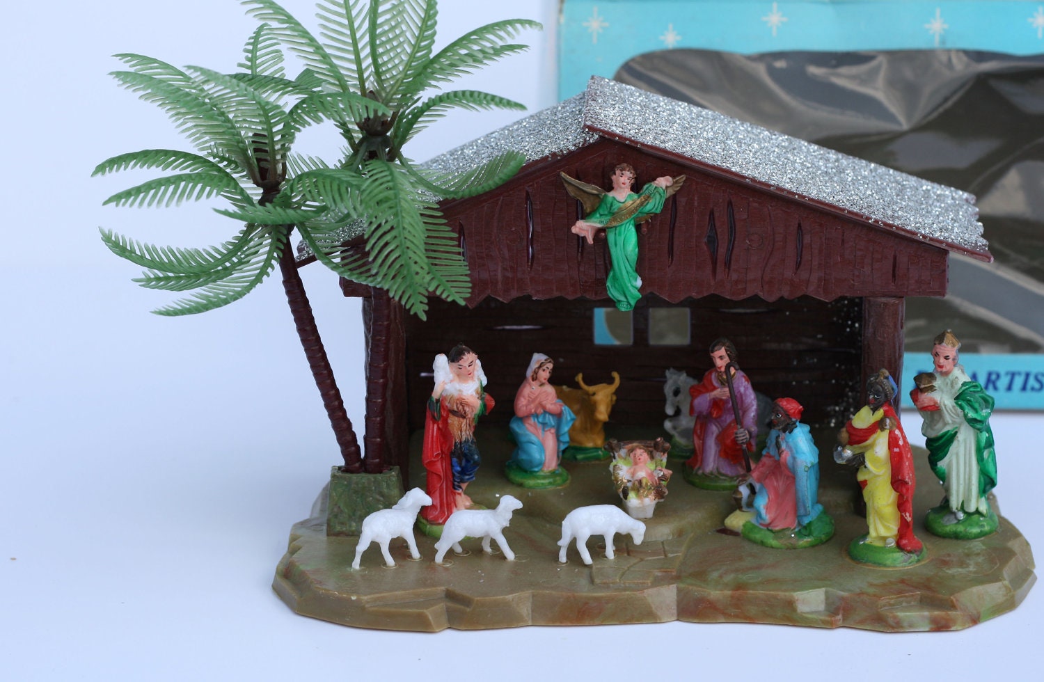 Vintage Plastic Christmas Nativity Set with Box Model 8103