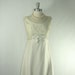 1960s Garden Wedding Dress - White Empire Waist Silk Linen and Lace Short Wedding Frock