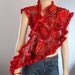 Reserved for Janice. Dance into the Fire/ Lace Crochet Scarf Shawl / Wearable Art / OOAK
