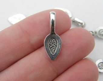 12 Glue on bails silver tone