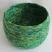 Rainforest Green Large Round Coiled Basket / Bowl / Pot by PrairieThreads