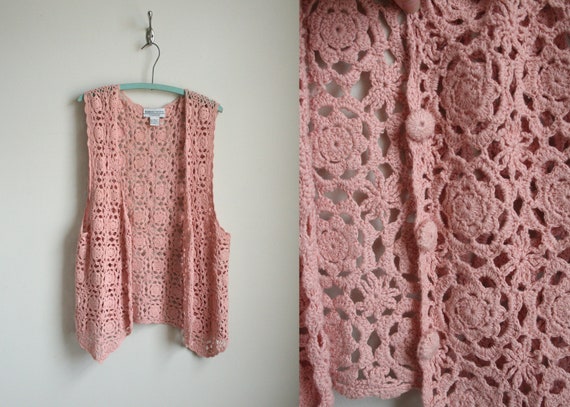 skirt mini pattern crochet lace Pink Long Vest Boho nbdg Etsy on Crochet by Pastel