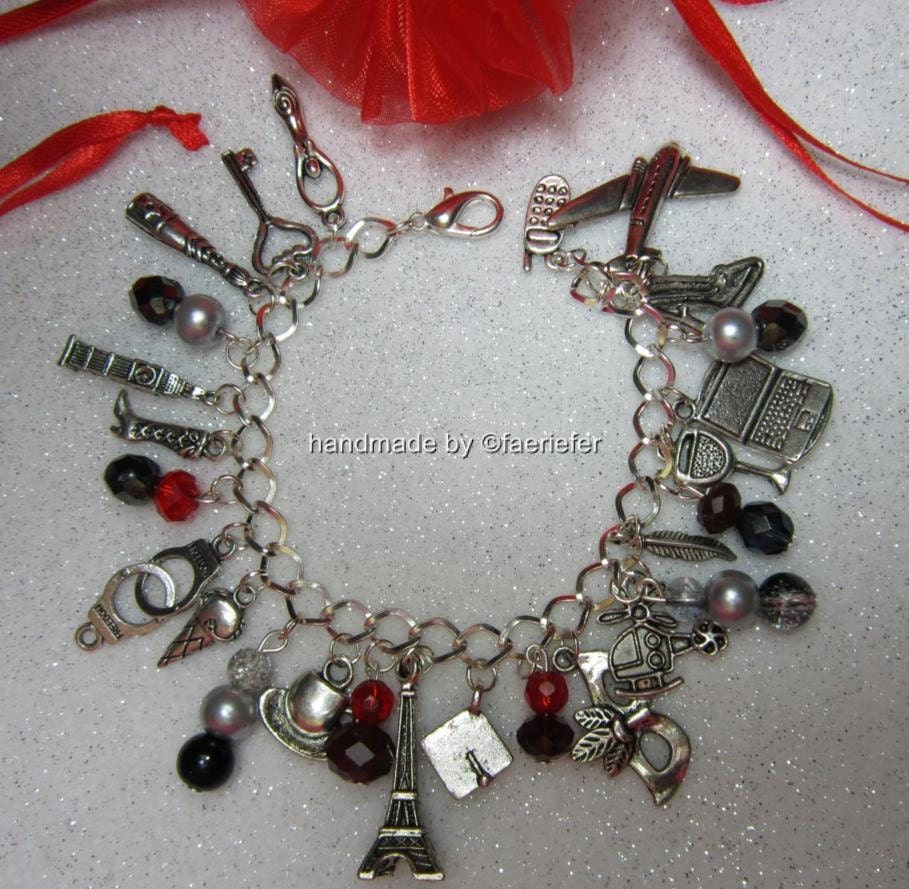 50 Fifty Shades Of Grey themed charm bracelet LOADED by faeriefer