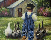 Little Farm Boy Art Print, boys room wall art, country boy wall decor, childrens art, ducks Vickie Wade art Little Farm Boy Art Print, boys room wall art, country boy wall decor, childrens art, ducks Vickie Wade art
