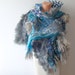 Nuno felted scarf - Grey Turquoise Fur locks