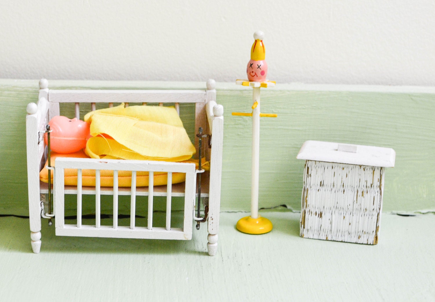 Vintage Mini Dollhouse Baby Room Nursery Furniture by ...