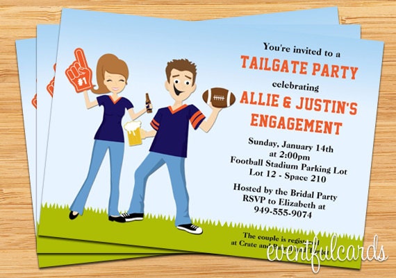 Football Tailgate Engagement Party Invitation Il_570xn