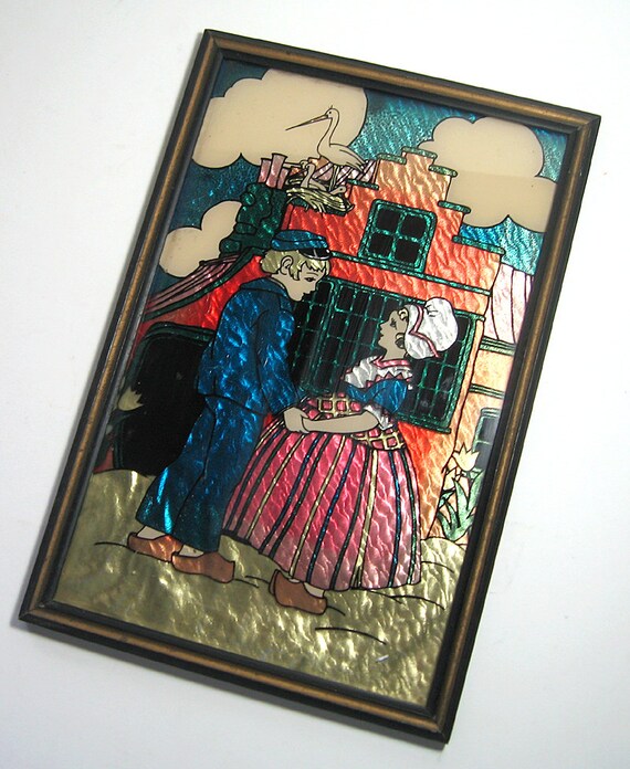 Reliance Reverse Painted Foil Art Vintage Art Deco by flabbyrabbit