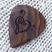 Treble and Bass Clef Heart - Handmade Custom Engraved Exotic Wood Guitar Pick - Caribbean Rosewood