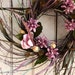 Autumn Wreath - Fall Decor - Twiggy Wreath - Dried Flower Wreath - Violet - Green - Year Round Wreath - READY TO SHIP
