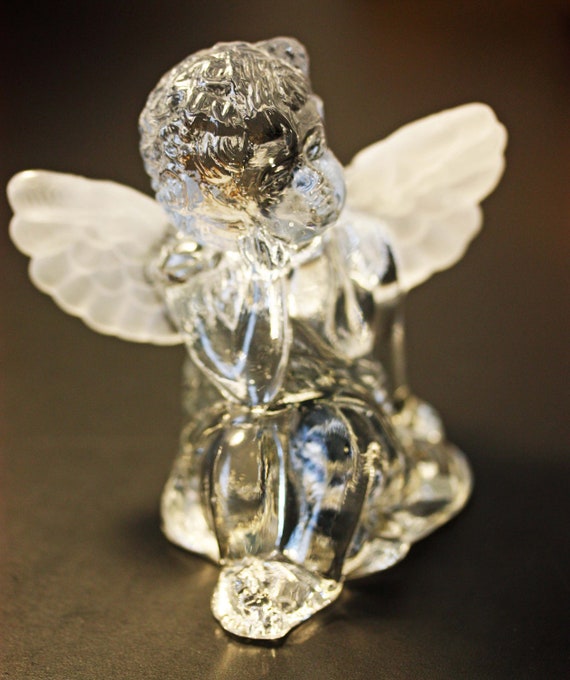 Vintage Crystal Cherub Angel Candle Holder by PearTreeVintage
