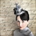 Steampunk hat in silver satin and black Chantilly lace. Très chic Edwardian and feminine glamour. Steampunk. Victorian.