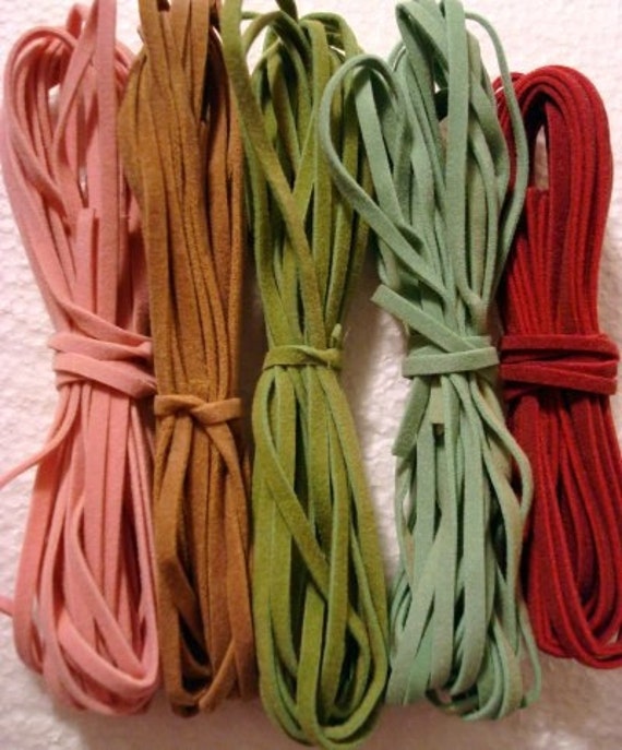 15 yards faux leather craft lace 5 colors 3 by Artistrywithbeads