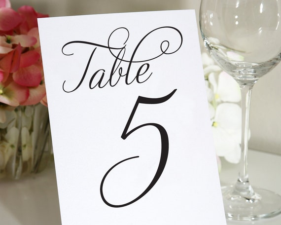 Table Numbers Any Color 5x7 by ShineInvitations on Etsy