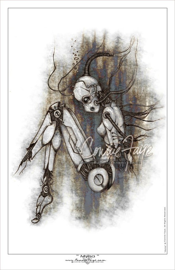 Broken Lady Robot Dark Art Illustrations Illustration Art Robots Drawing