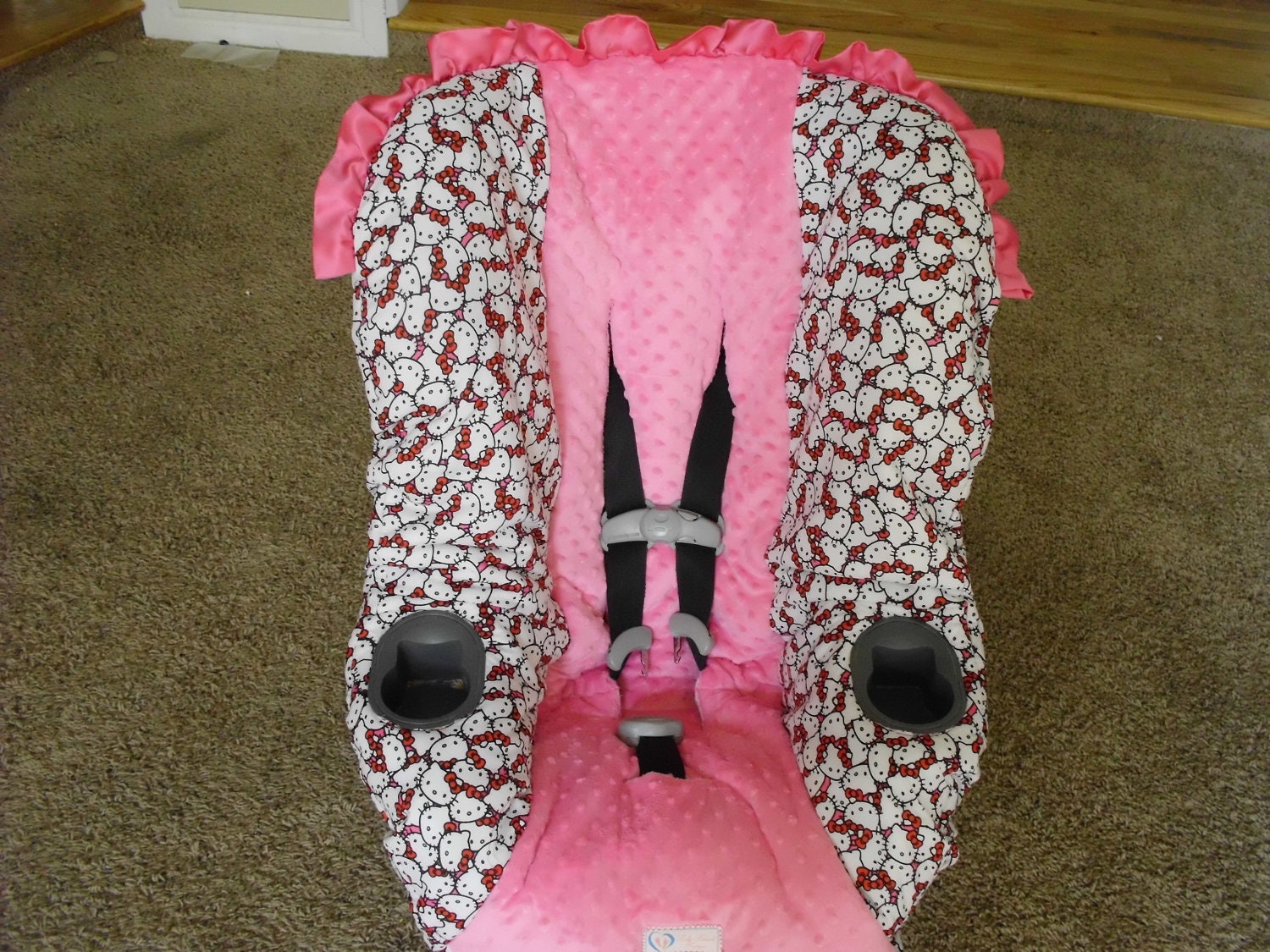 Hello Kitty Custom Toddler Car Seat Cover by BabyBelovedBoutique