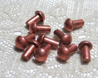 Solid Copper Rivets for 3/32 hole x 3/16 length