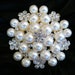 STUNNING 2 pcs - 48mm Rhinestone Perfectly Pearl Cluster Brooch Embellishment Wedding Accessories, Bridal brooch