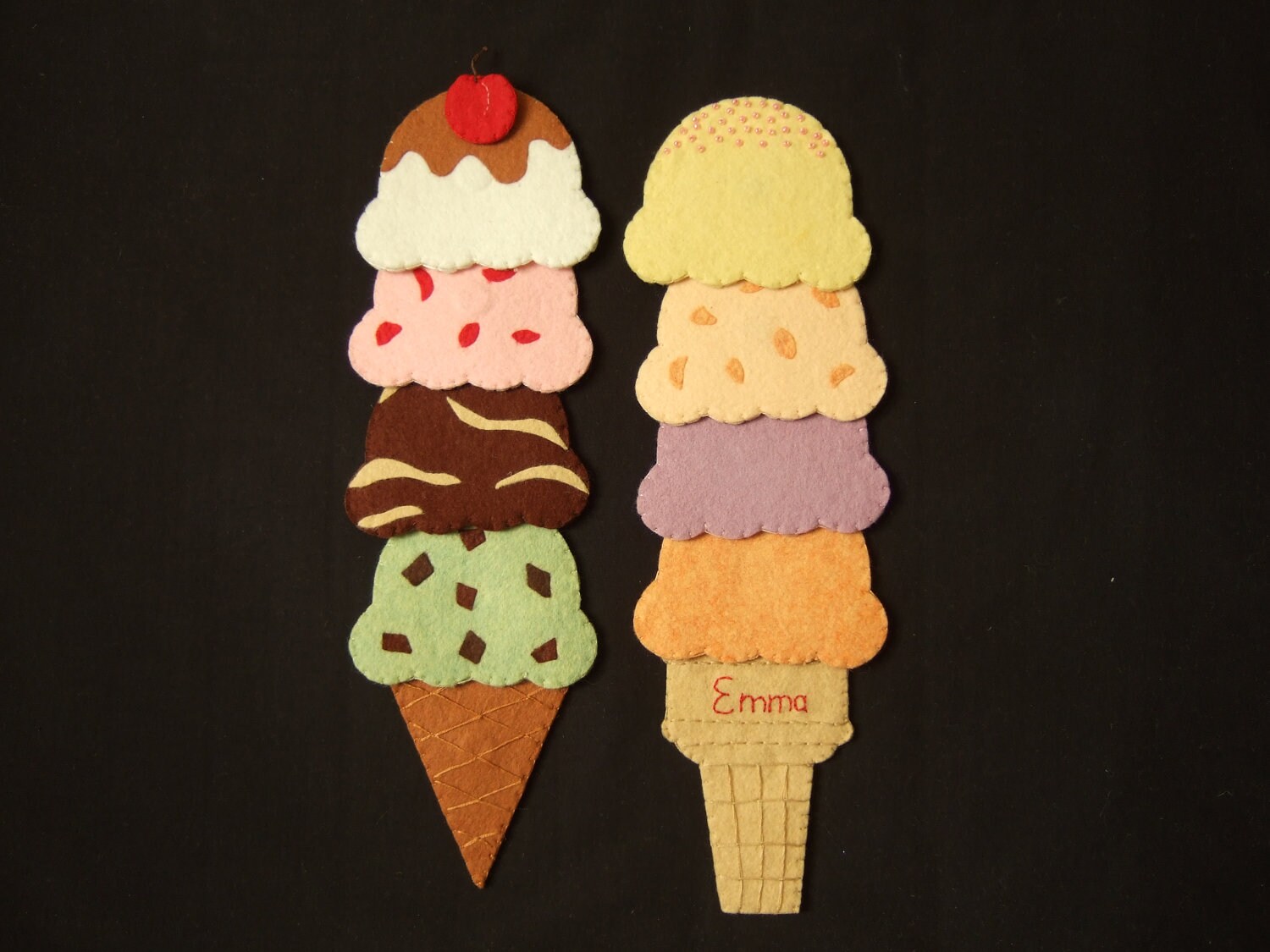 Sewing Pattern Felt Ice Cream Cone Chore Chart DIY Felt