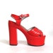 FINAL SALE////vintage 1970s bright red patent leather platforms