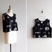 SALE////Vintage 1980s graphic printed black and white tank top