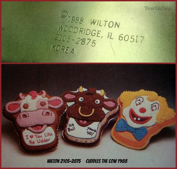 Cuddles Cow 1989 Wilton Cake Pan 2105 2875 Vintage Aluminum