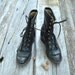 Lace Up Boots Sz 5 // Fringe Ankle Boots // BLACK LAREDO