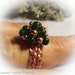 Green Quartz Copper Wire Woven Ring Size 8