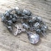 Black Rutilated Quartz Necklace, Smokey Gray Gemstone Necklace, Handmade in Sterling Silver Wire Wrapped