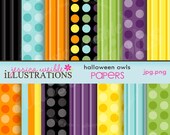 Halloween Owls Cute Digital Papers - Commercial Use OK - Halloween Papers, Halloween Backgrounds, Halloween Patterns Il_170x135