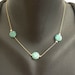 Turquoise necklace, Turquoise coin beads necklace, Gold filled Turquoise necklace