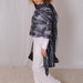 Grey handmade felted shawl scarf for women from silk chiffon and merino wool - Mothers day gift