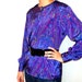 MUST GO SALE 80s Powerhouse Paisley Patti Purply Blue Blouse