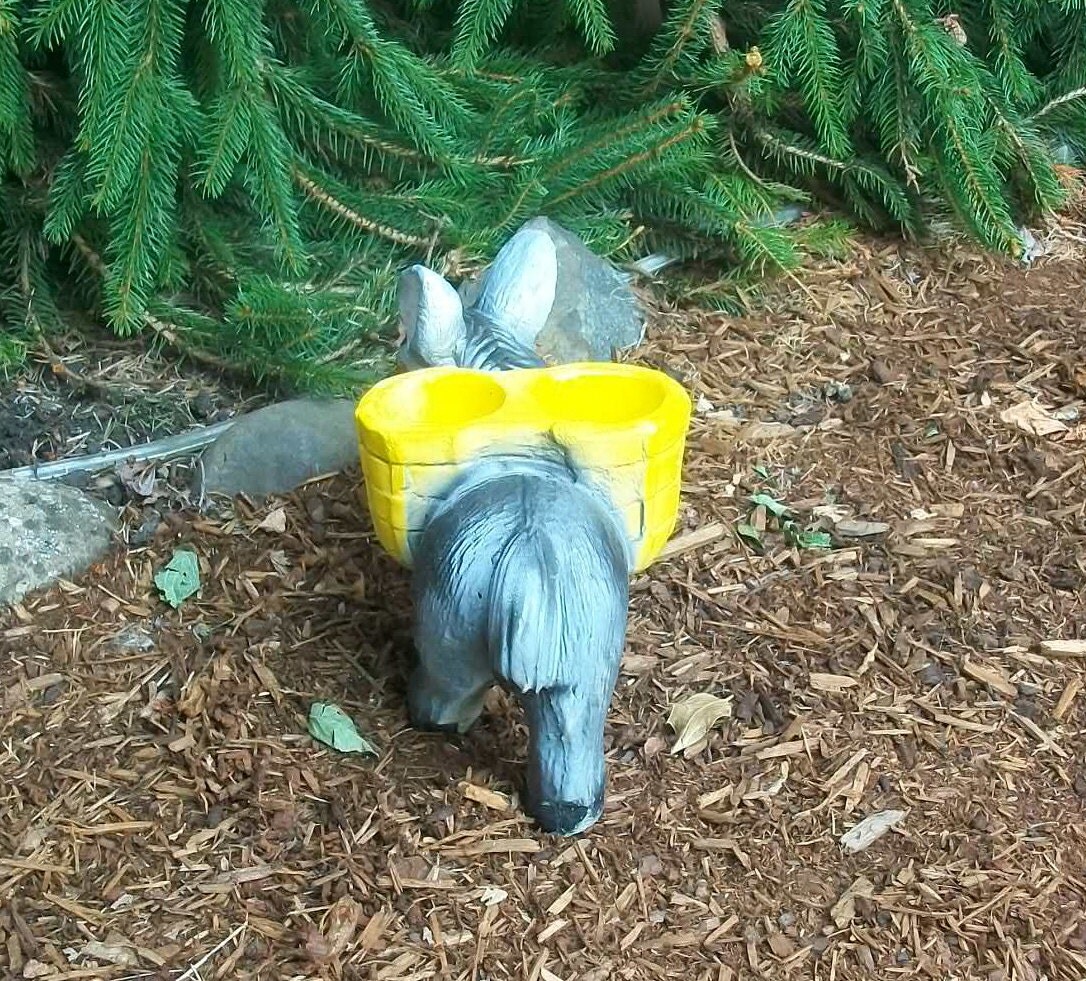 Vintage Cement Garden Donkey Planter w/ Original Paint