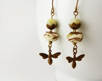 Nature Woodland Earrings / Vintaj Brass / Nature Lover / Humblebeads