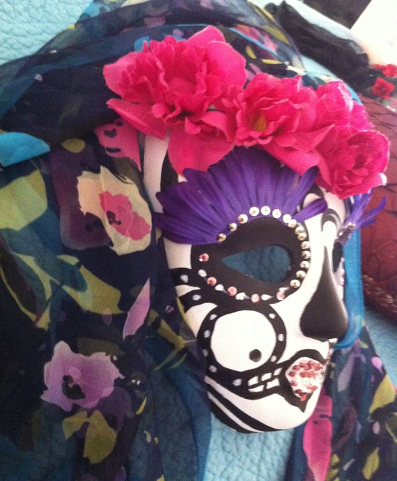 Items similar to Day of the Dead, Halloween, Sugar Skull Mask Items similar to Day of the Dead, Halloween, Sugar Skull Mask