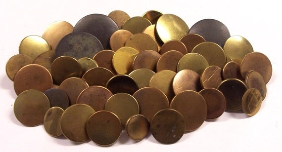 VINTAGE Gilt BUTTONS Antique 1800s Metal Buttons Brass Treble