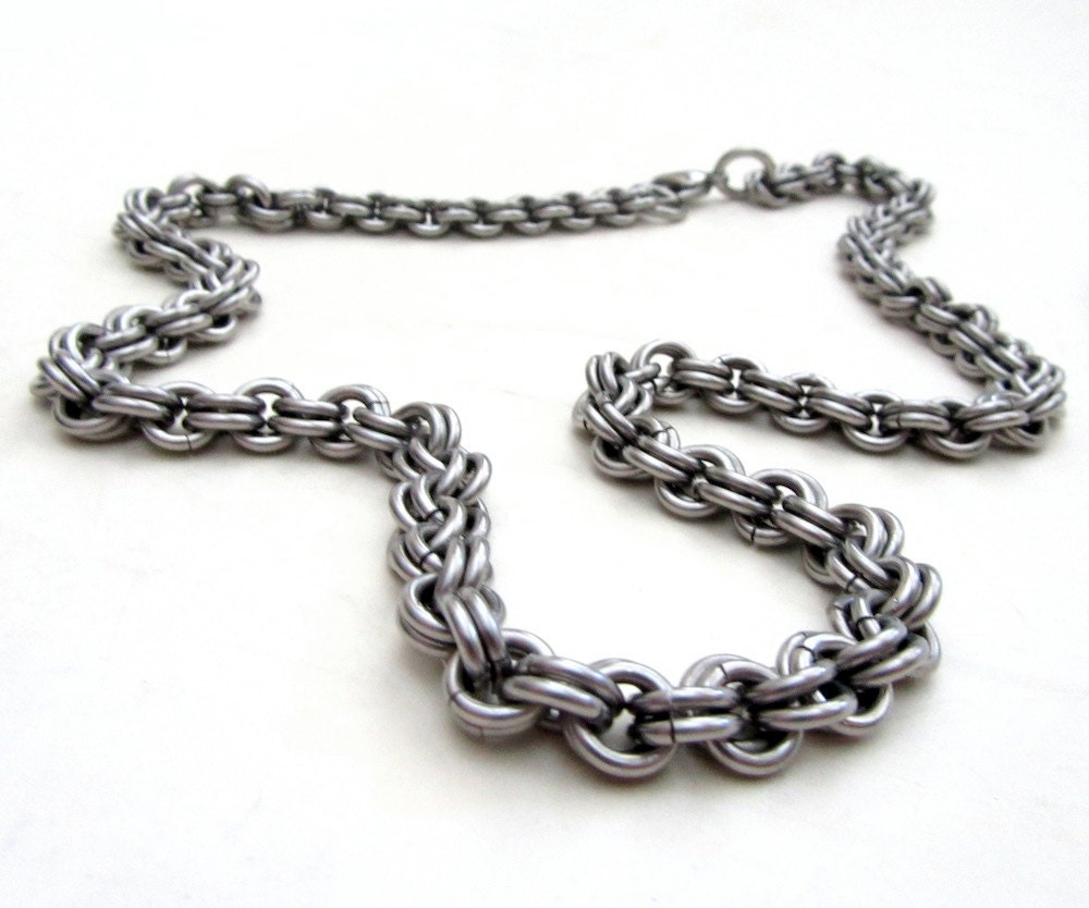 Mens Iron Heart Necklace 16g Chain Stainless by SanFilippoLeather