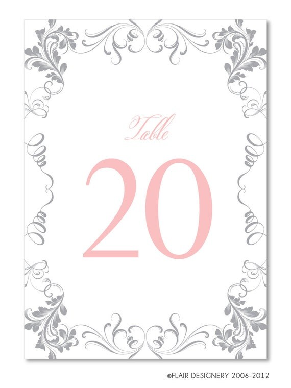Baroque Sweet - Set of 12 Table Numbers for Weddings, Parties, Events and more by Flair Designery Il_570xn