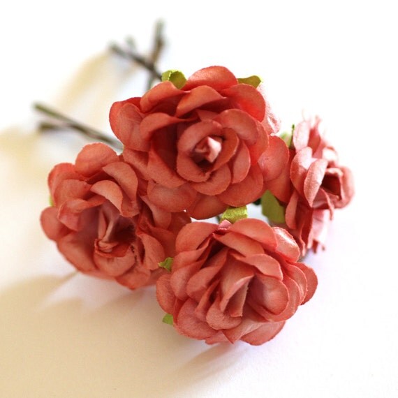 Items similar to Peach Rose, Bridal Hair Accessories, Bohemian Wedding