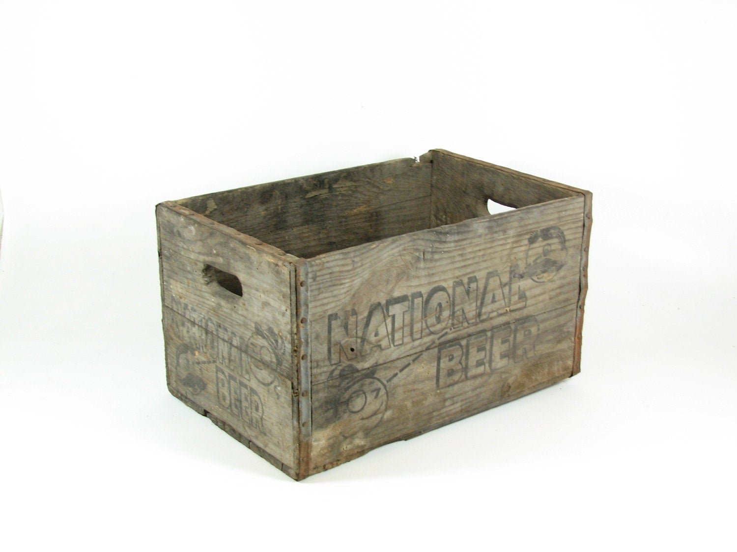 Vintage Wood Beer Crate Wooden Box National Beer