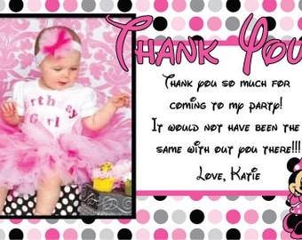 DIY minnie mouse thank you card