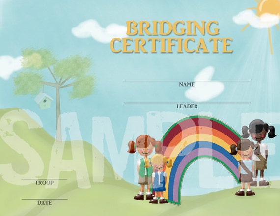 Girl Scouts Bridging Certificate Rainbow by CapturedbyJessPrints